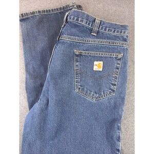 Carhartt FR Work Jeans Men 36x34 Blue Flame Resistant Straight Leg Denim Work